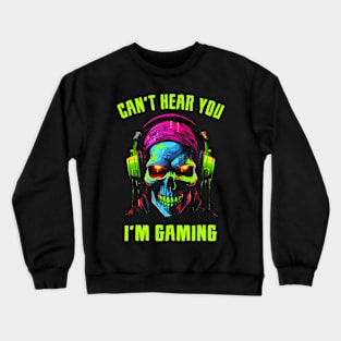 Gamer for Boys Teens Video Gaming Funny Skull Crewneck Sweatshirt